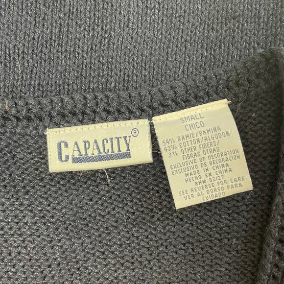 Vintage Sweater Vest Womens Size Small Navy Blue Fall Autumn Knit Grandma 90s - Picture 6 of 9